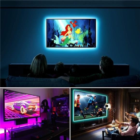 LED Strip Lights for TV,6.56Ft RGB Color Changing TV Backlights with Remote - Picture 6 of 6
